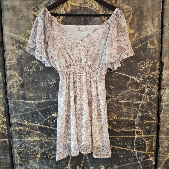 Altar'd State Floral Dress Pink Short Sweetheart Sun Dress - Picture 1 of 5